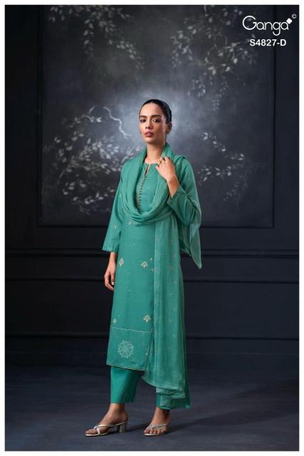 Ganga mrinali 4827 katha suit dress material wholesale kolkata west bengal